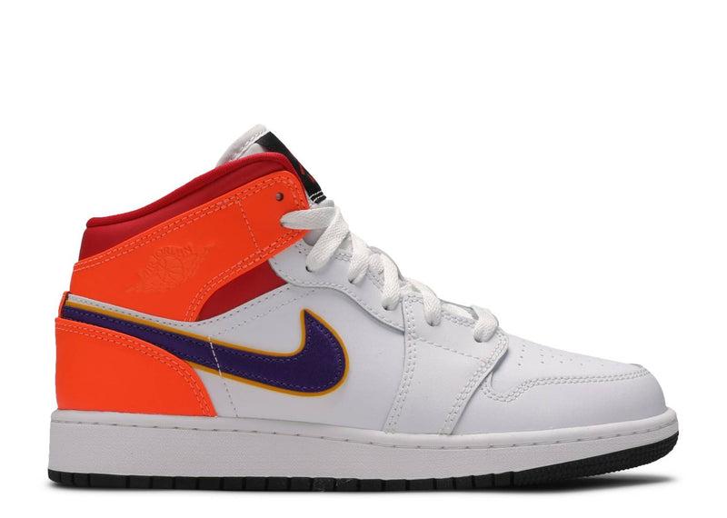 Air Jordan 1 Mid GS 'White Court Purple Teal'