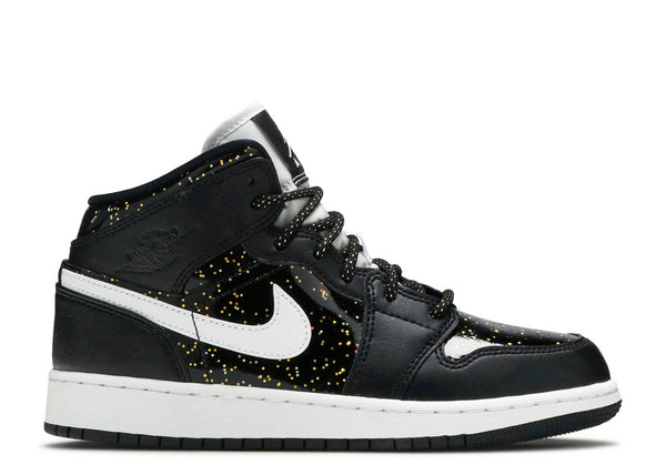 AIR JORDAN 1 MID SE GS 'BLACK GLITTER'