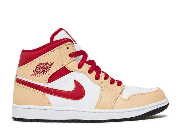 AIR JORDAN 1 MID 'LIGHT CURRY CARDINAL RED'