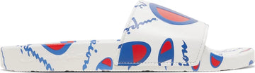 CHAMPION SLIDE 'REPEAT PRINT - WHITE'