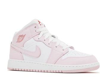 AIR JORDAN 1 MID GS 'PINK FOAM FIRE RED'