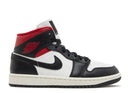 W AIR JORDAN 1 MID 'BLACK SAIL GYM RED'
