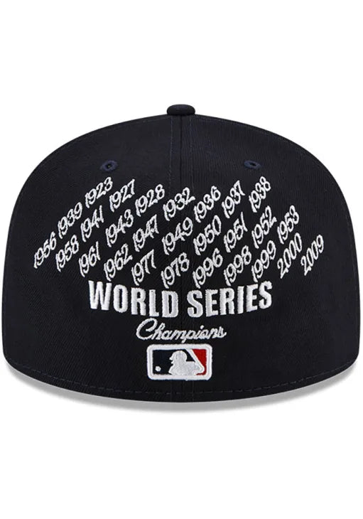 NEW ERA NEW YORK YANKEES MENS NAVY BLUE CROWN CHAMPS 5950 FITTED HAT